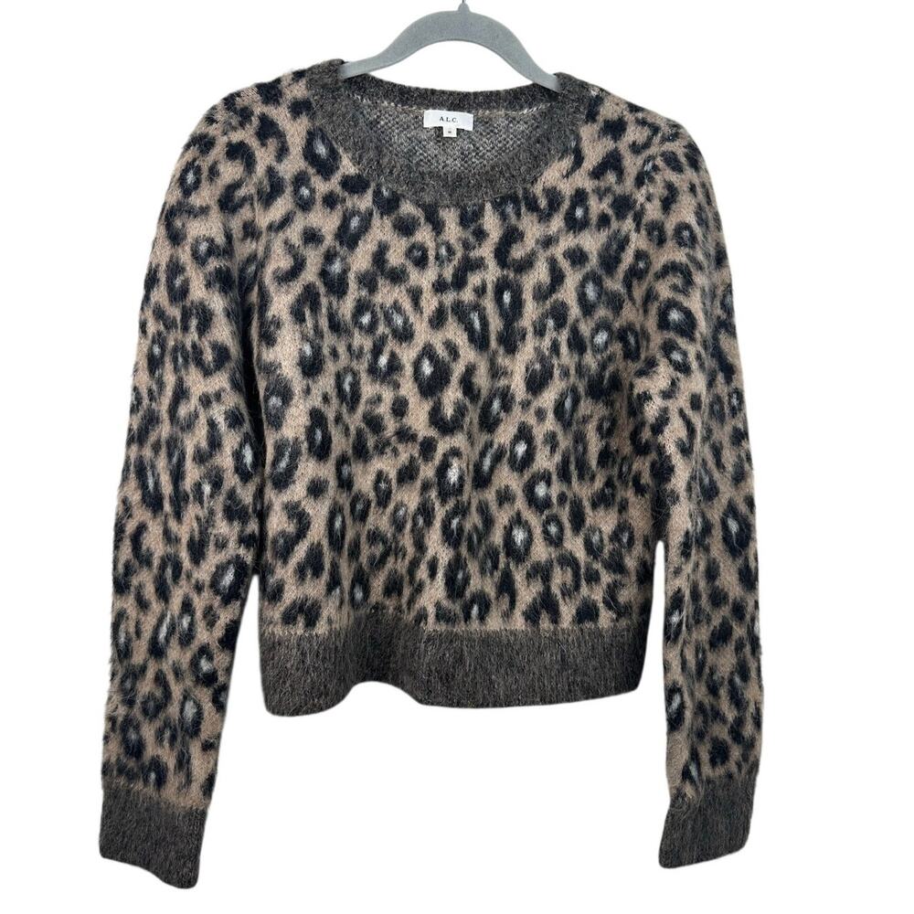 A.L.C.  'Maris' Leopard Print  Alpaca wool blend Sweater Size Small EUC